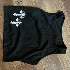 NWOT!! Cropped Cross Tank🖤